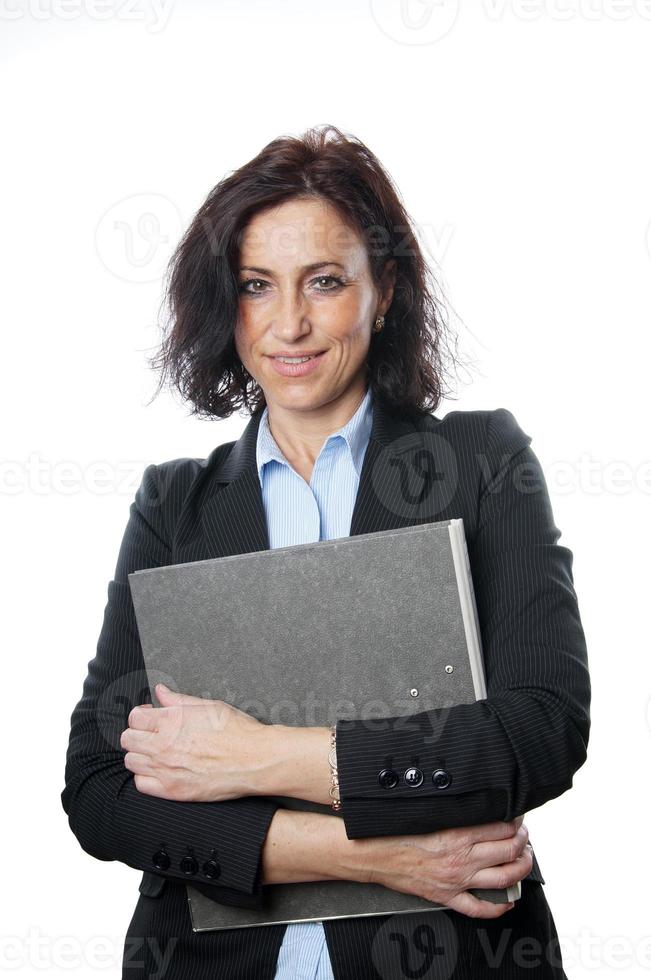 business woman holding folder photo