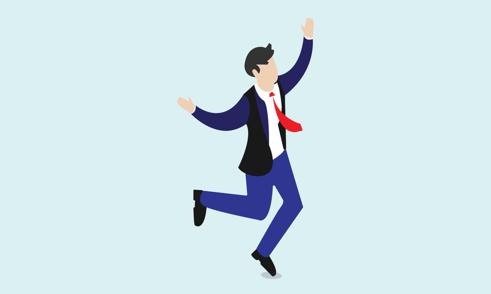 businessman jumping on white background vector