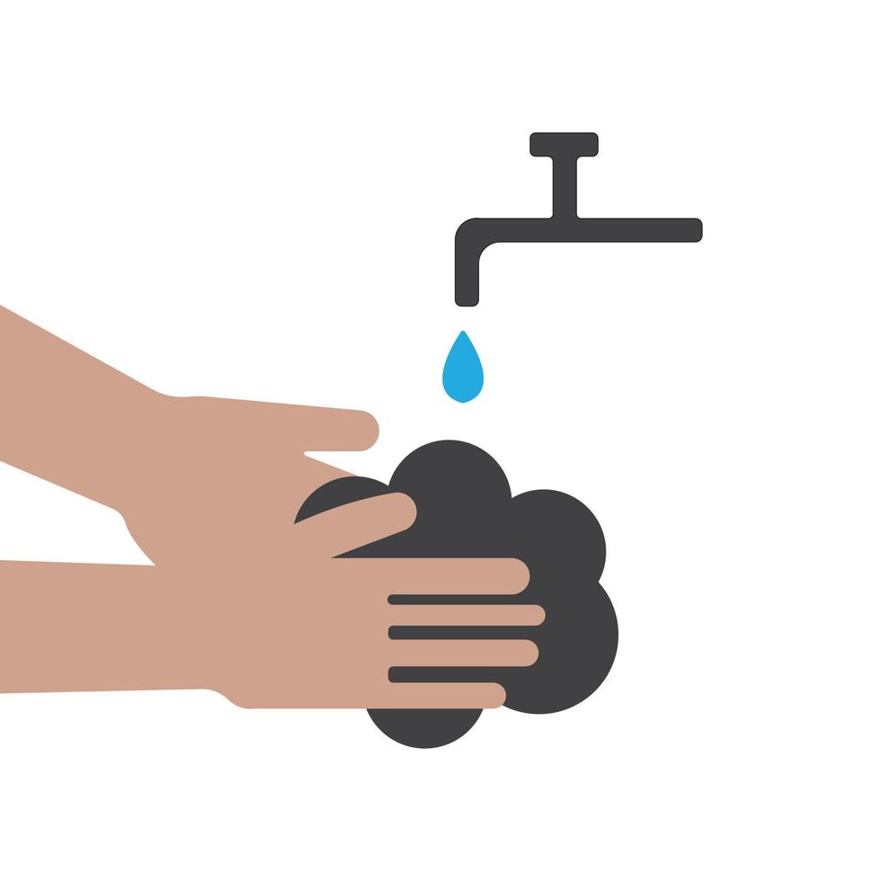 hand wash with water vector design