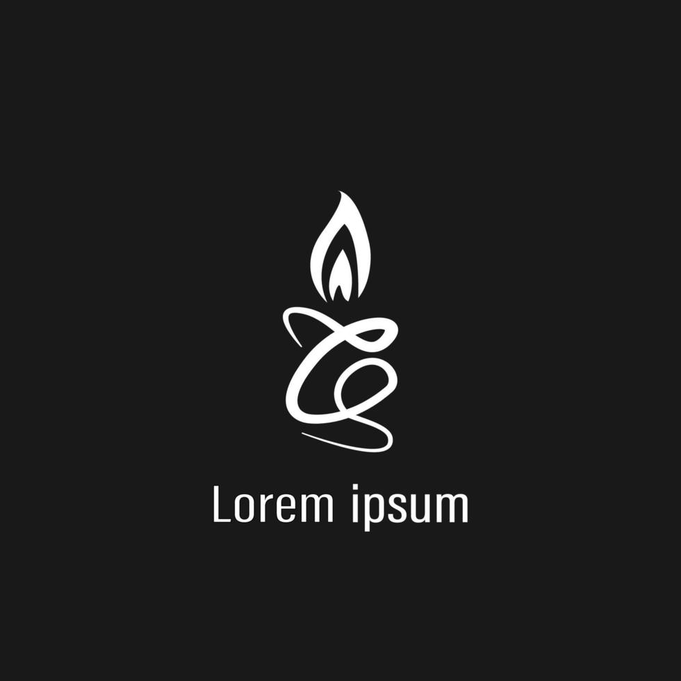 Candle light icon logo design vector