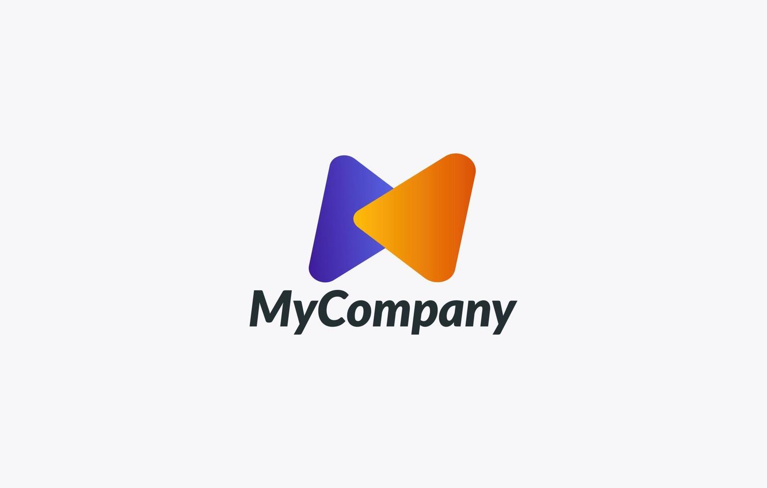 Gradient m logo template vector