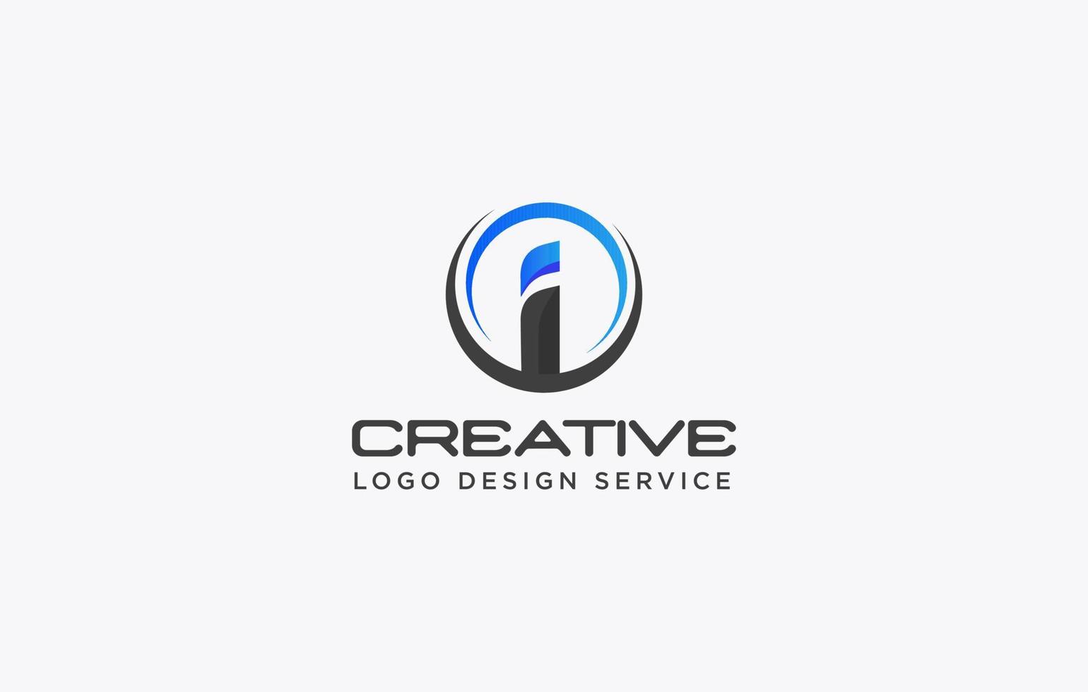 Letter i logo design vector