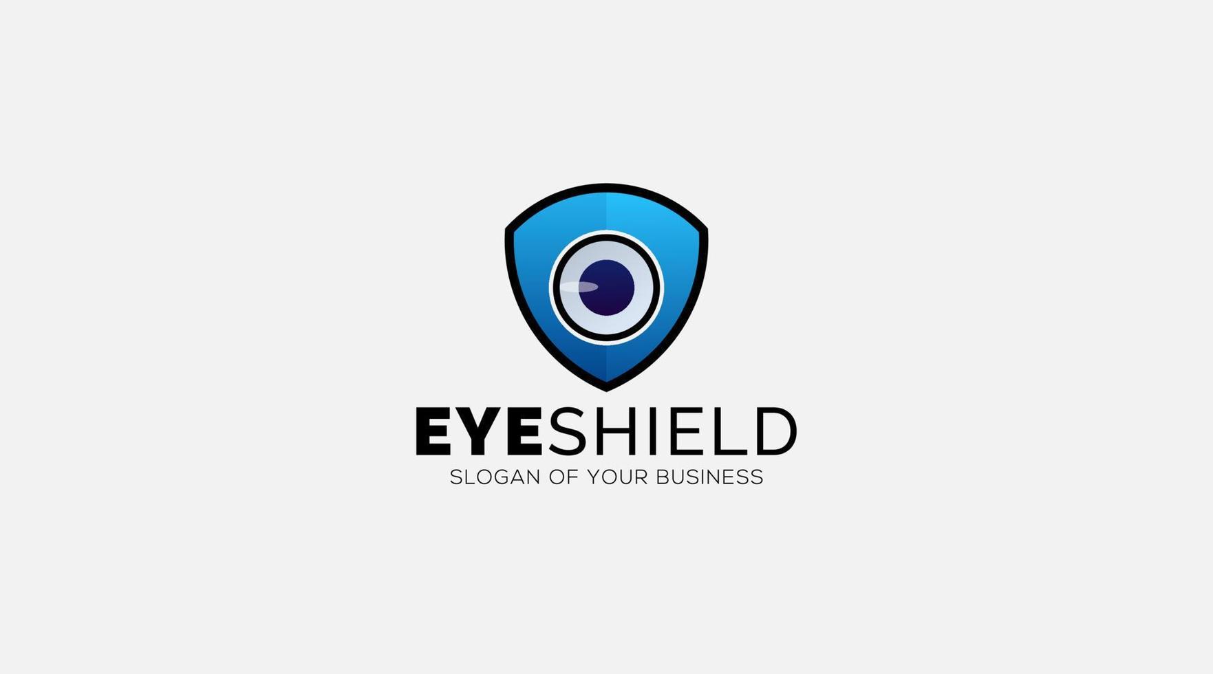 Security services vector logo. Shield with eye logo template. Security watching logo.