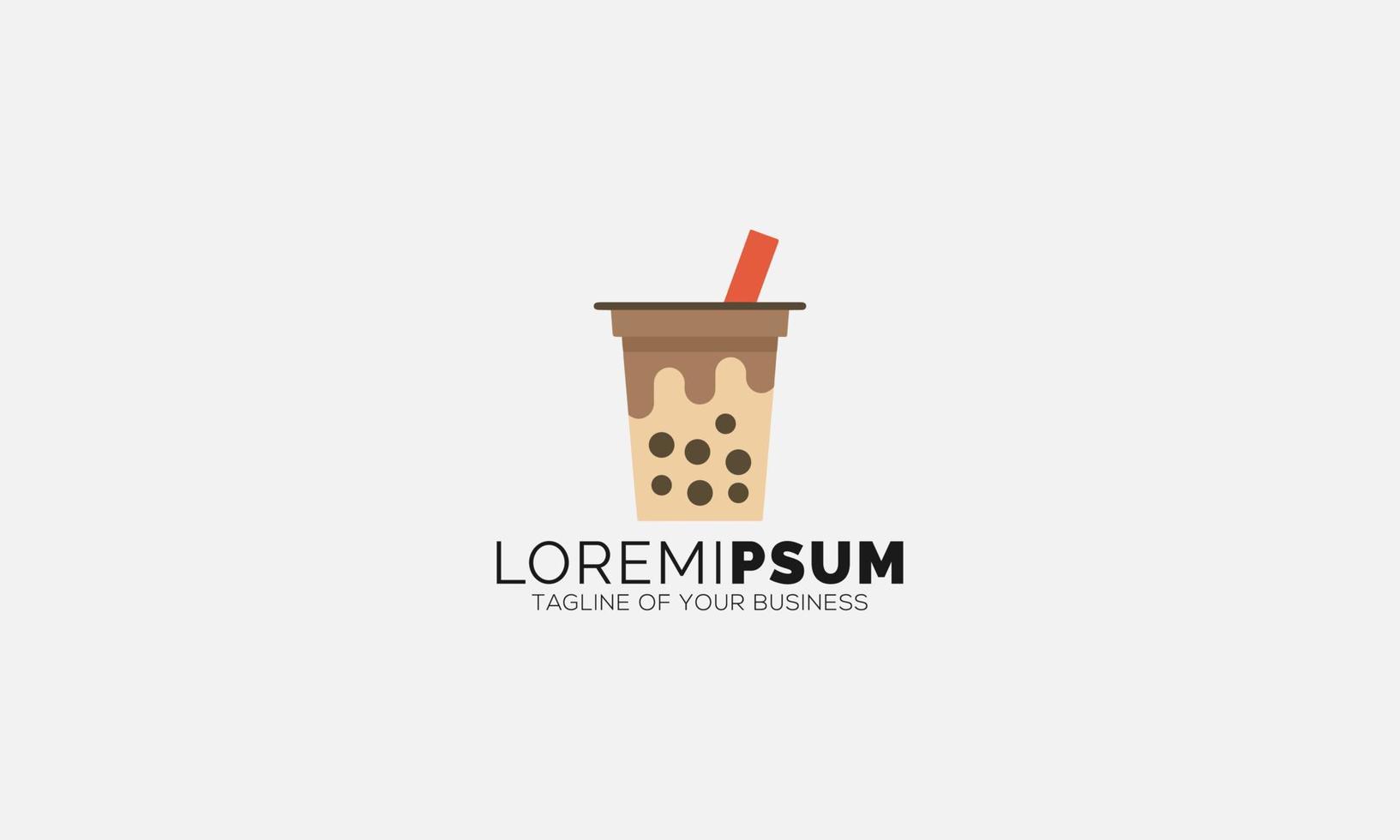 diseño creativo del ejemplo del vector del logotipo de la bebida del café helado y de la leche del café