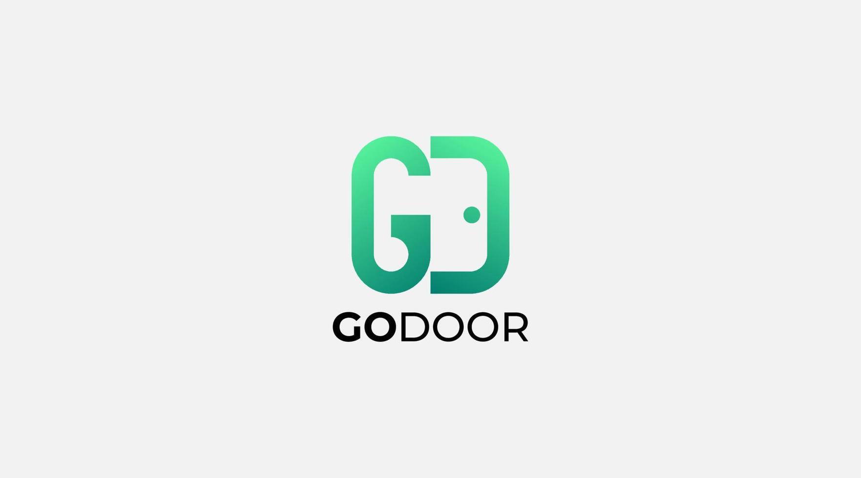 plantilla de vector de diseño de logotipo de puerta de letra g