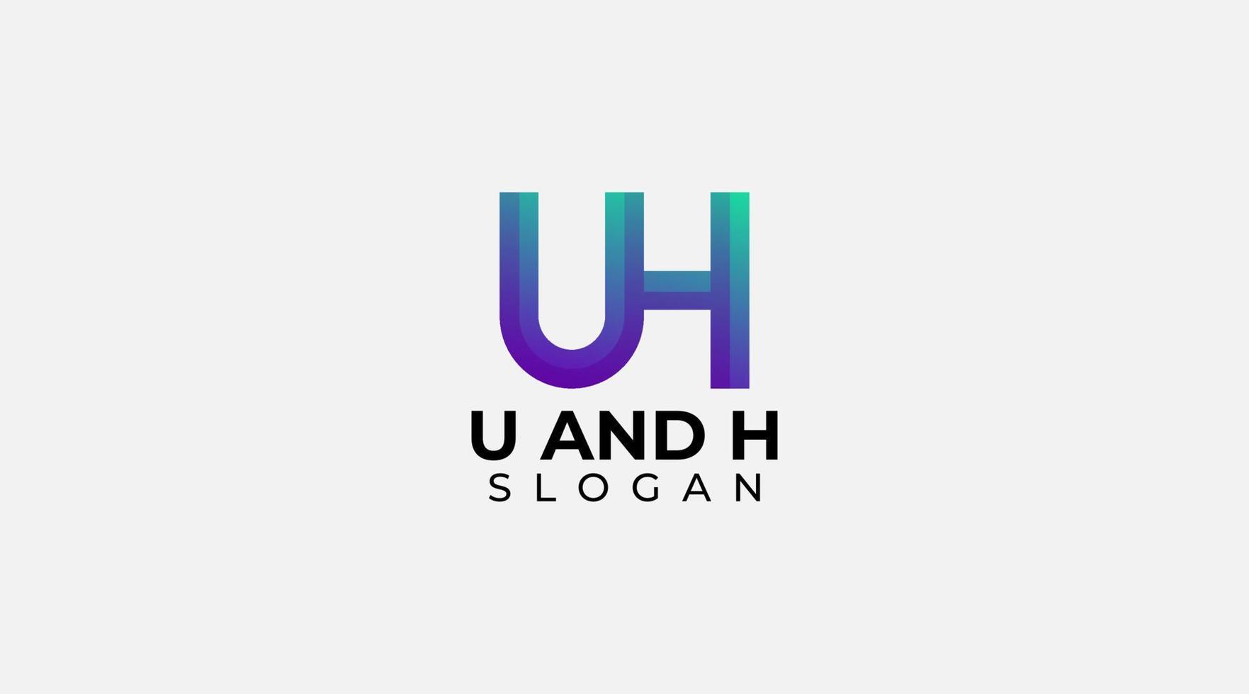 logotipo de la letra inicial uh - logotipo de empresa mínimo vector