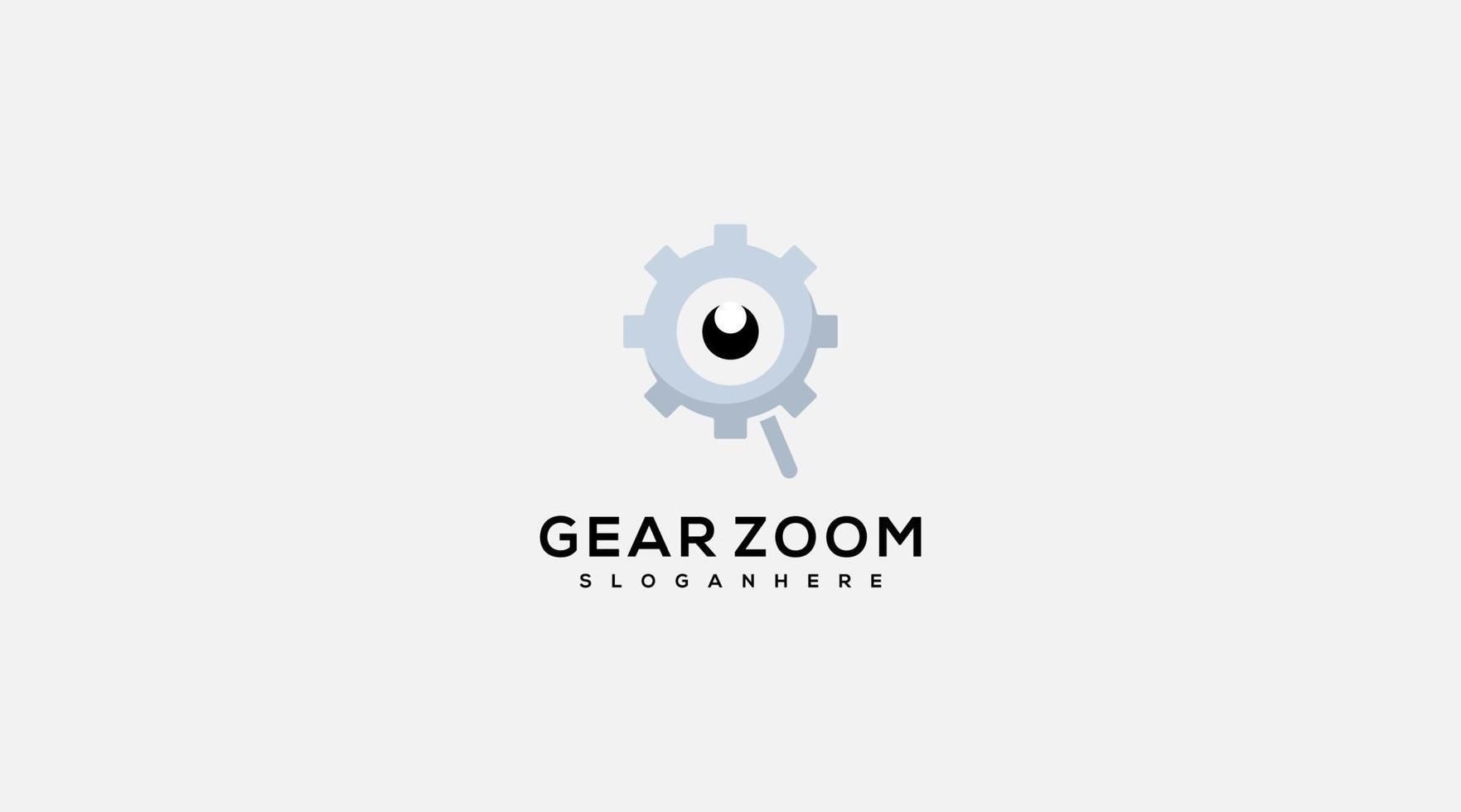 Gear zoom vector icon logo design template