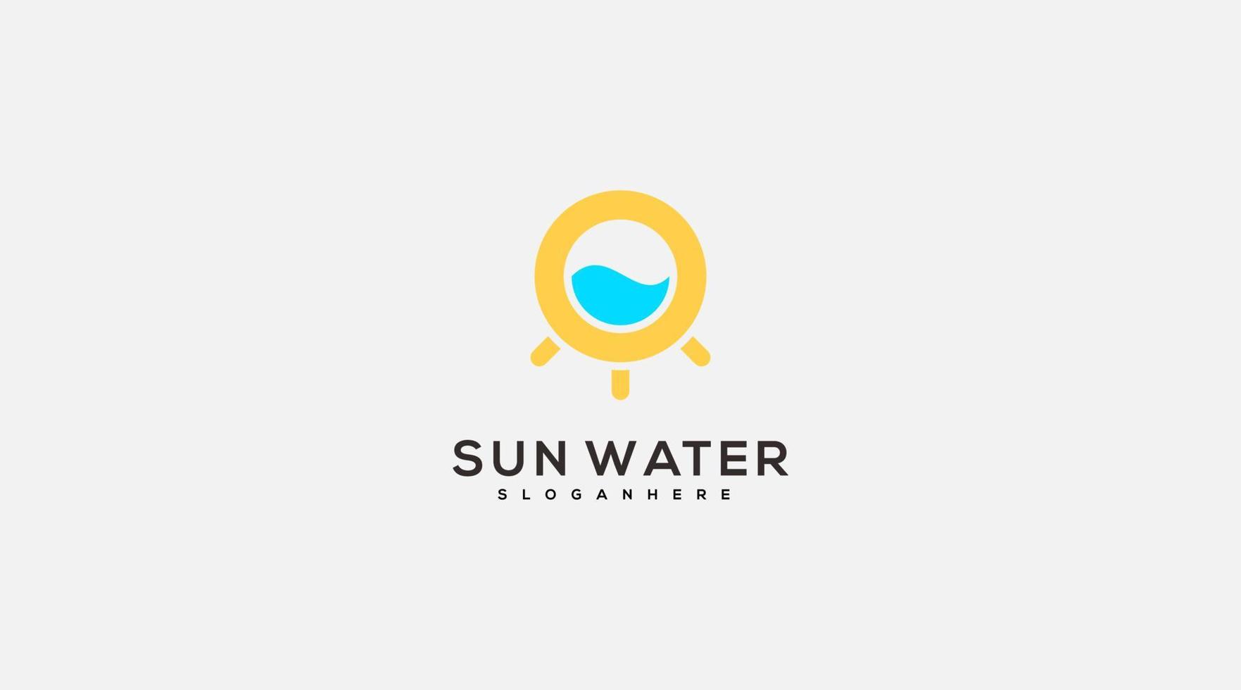 plantilla de diseño de logotipo de vector de icono inicial de agua de sol