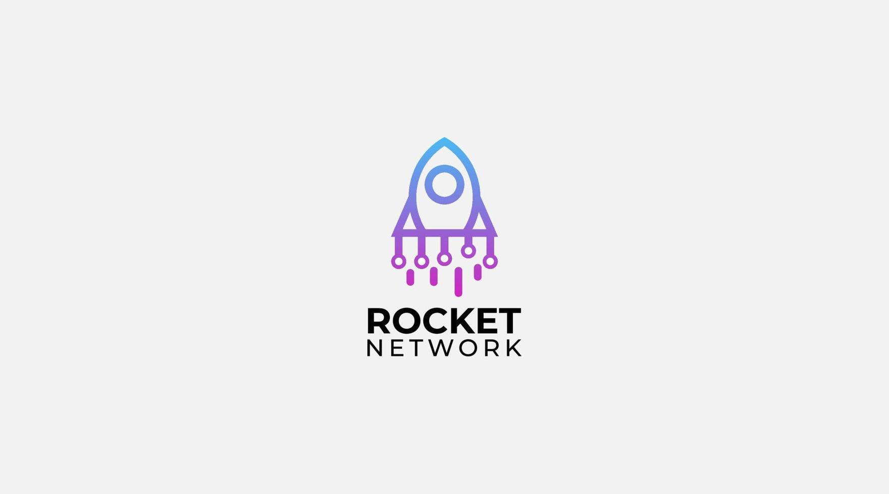 Rocket network vector logo design illustration template