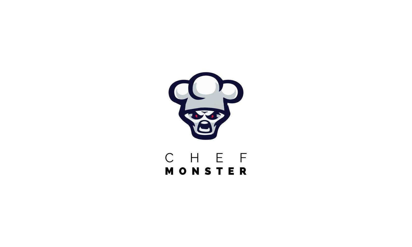 plantilla de diseño de logotipo de chef monstruo vector