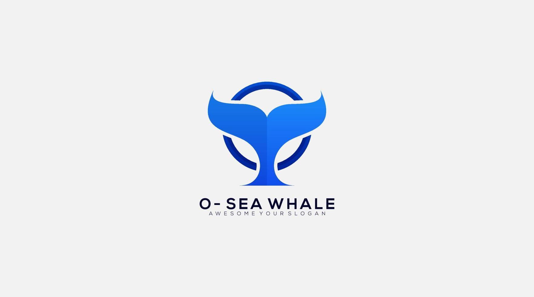 Letter O Whale tail vector illustration for icon, symbol logo design