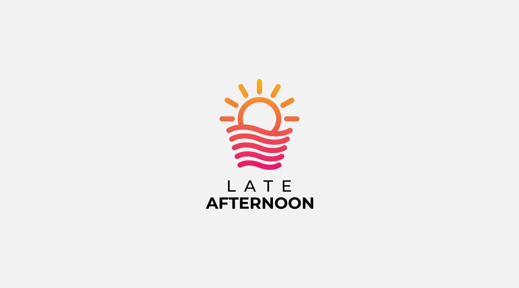 beautiful sunset wave vector logo design template