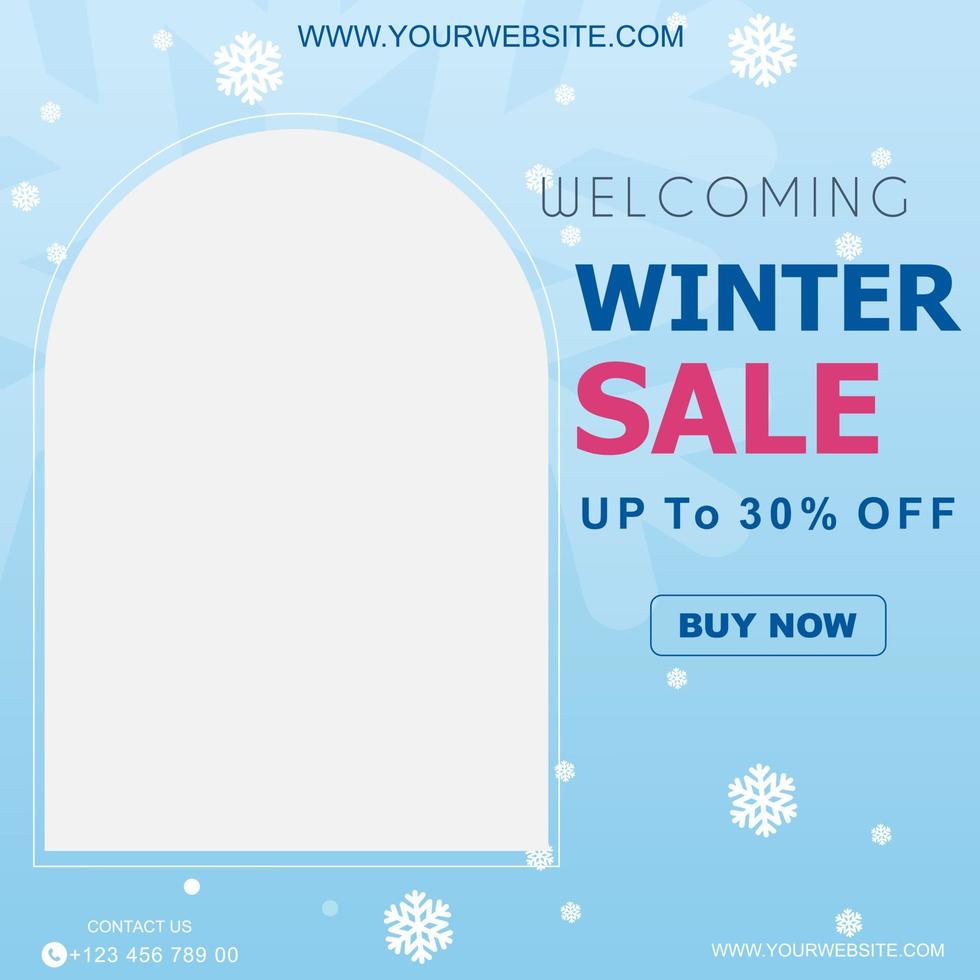 Winter sale Poster template design, vector illustration