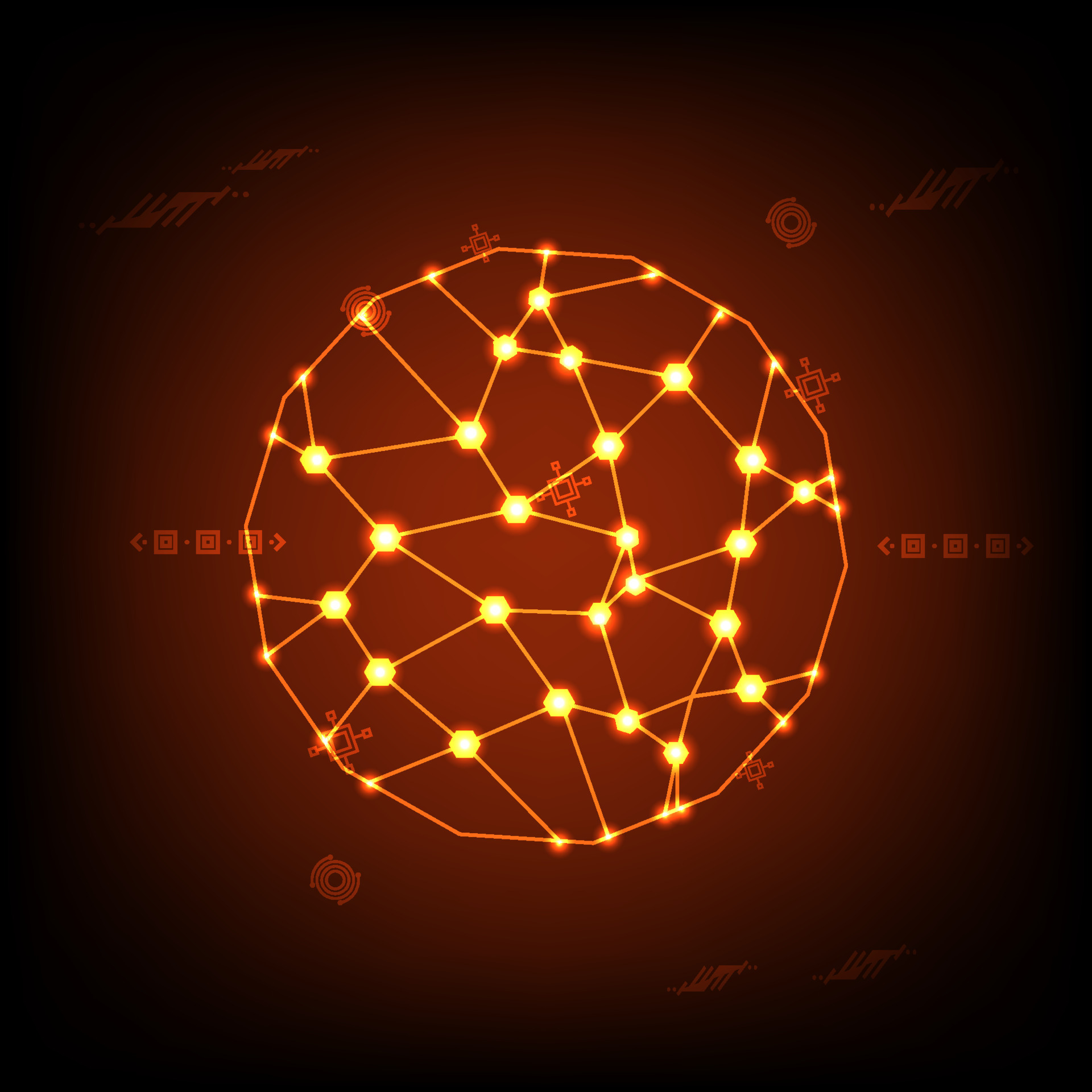 Christmas festive neon light wireframe technology network communication abstract background 