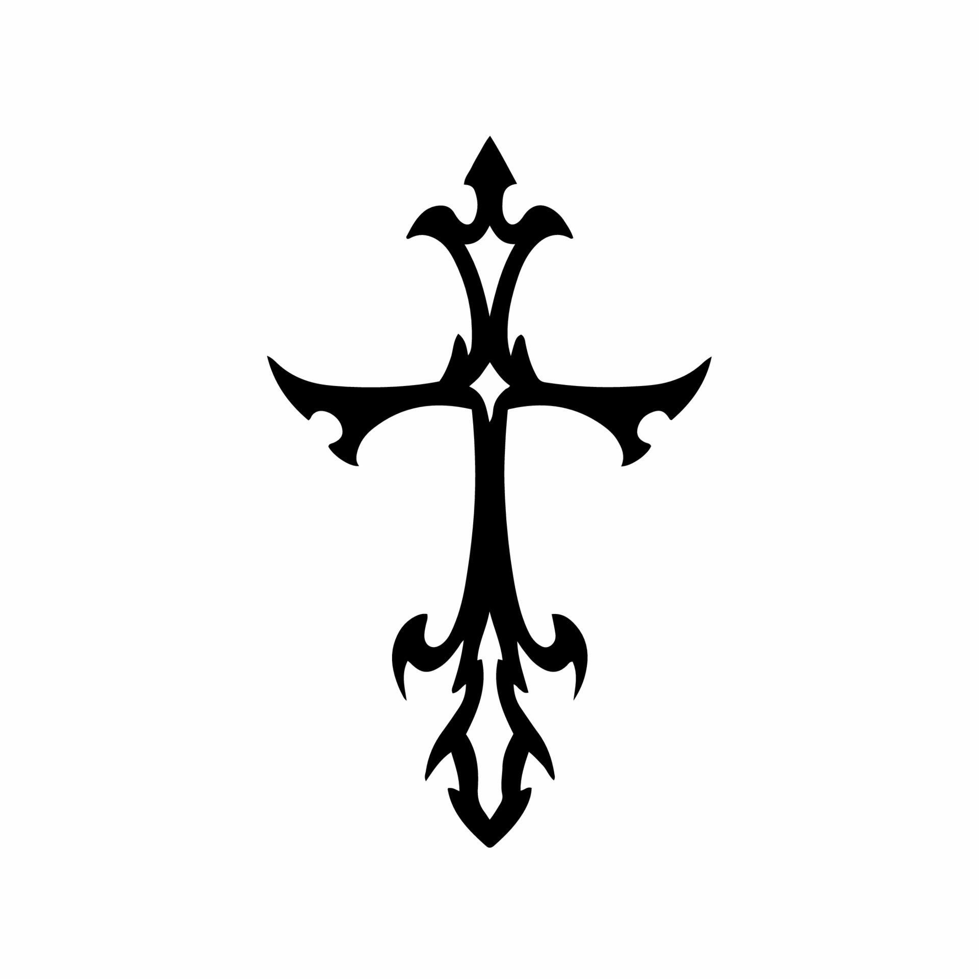 Christian Cross Symbol. Tribal Tattoo Design. Stencil Vector Illustration 14398109 Vector Art at Vecteezy