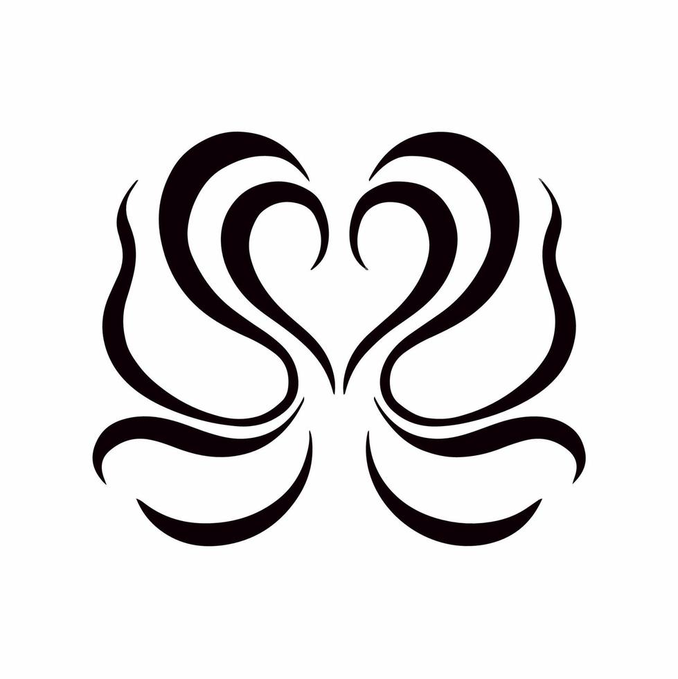 Heart Love Symbol Logo on White Background. Tribal Stencil Tattoo Design  Concept. Flat Vector Illustration. 14398126 Vector Art at Vecteezy