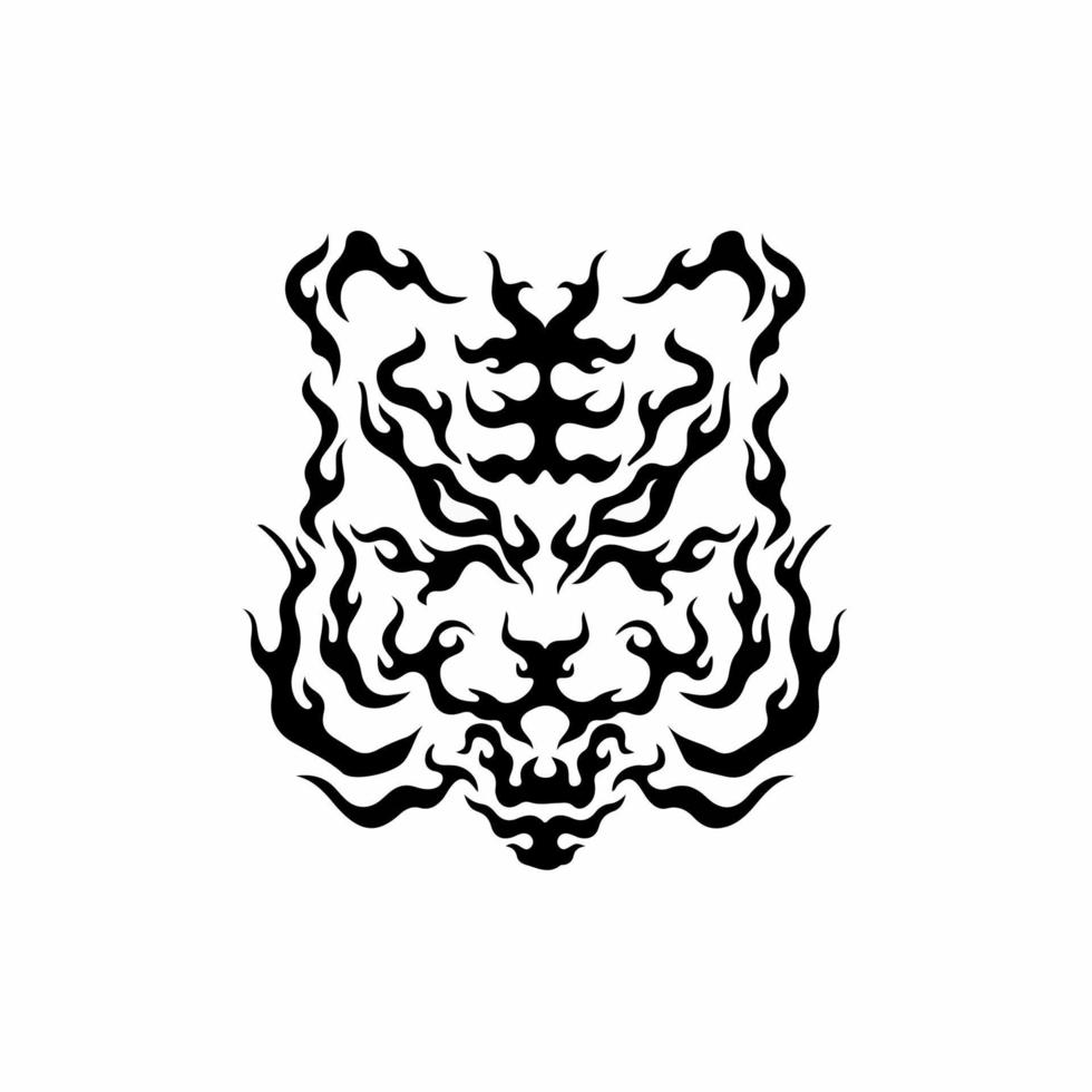 Tiger Head on Fire Symbol Logo on White Background. Wild Animal Tribal Tattoo Design. Decal Stencil Flat Vector Illustration 14398136 Vector Art at Vecteezy Tiger Head on Fire Symbol Logo on White Background. Wild Animal Tribal Tattoo Design. Decal Stencil Flat Vector Illustration 14398136 Vector Art at Vecteezy
