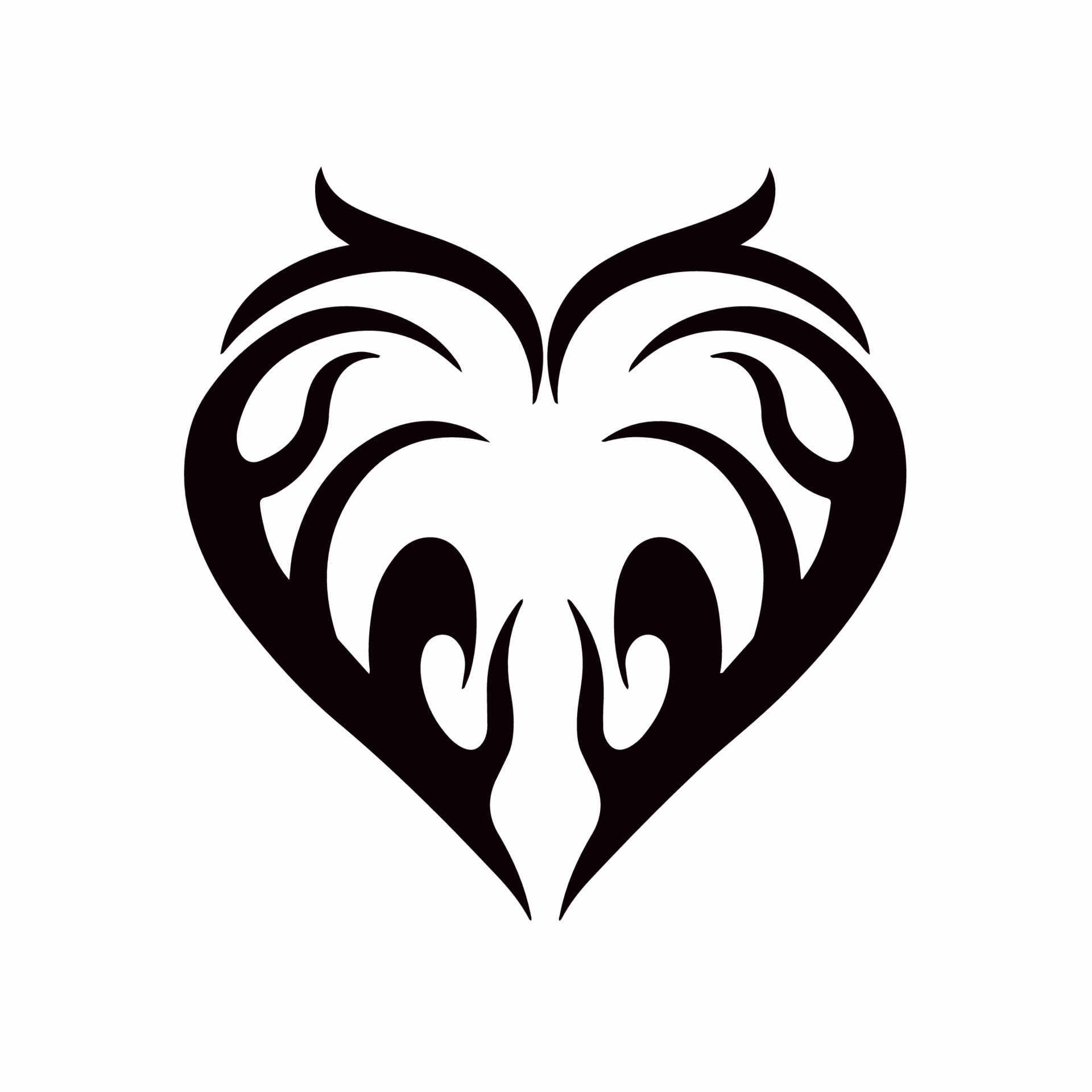 Heart Love Symbol Logo on White Background. Tribal Stencil Tattoo Design  Concept. Flat Vector Illustration. 14398153 Vector Art at Vecteezy