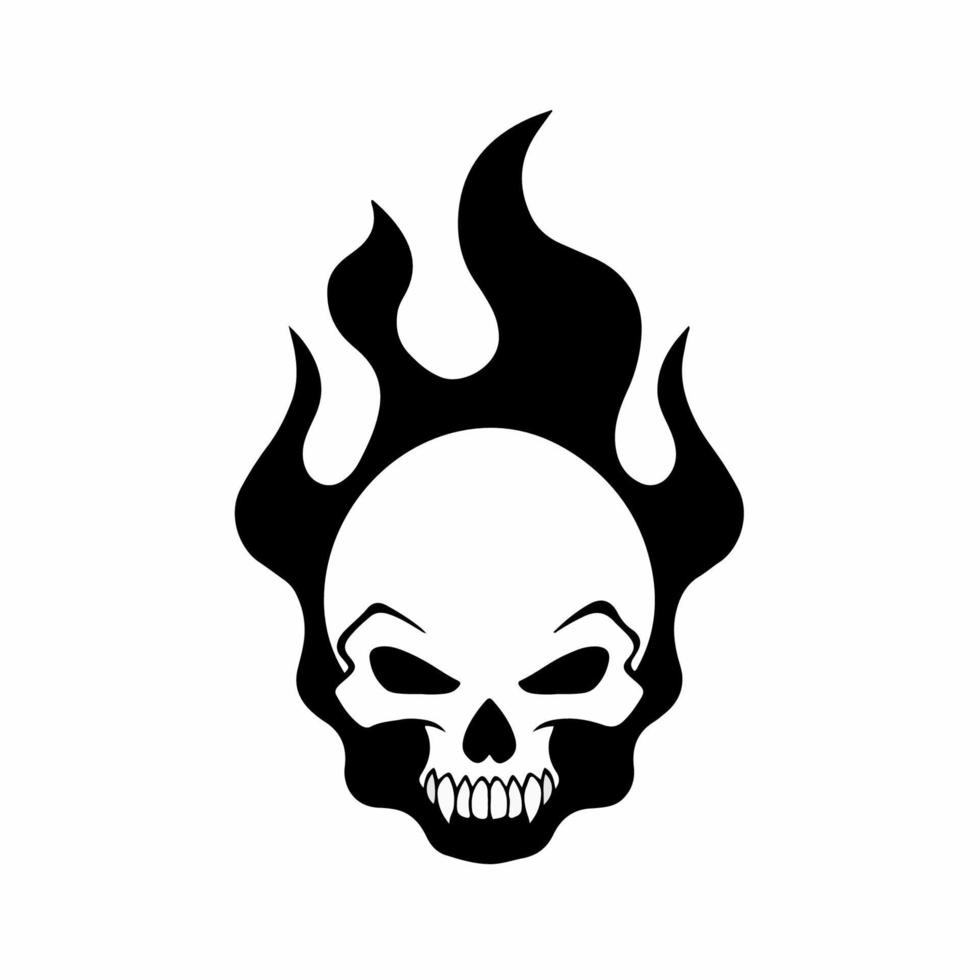 Burning skull on black background Tattoo style EPS 8 vector illustration  a Preview or High Q Ghost rider tattoo HD phone wallpaper  Peakpx