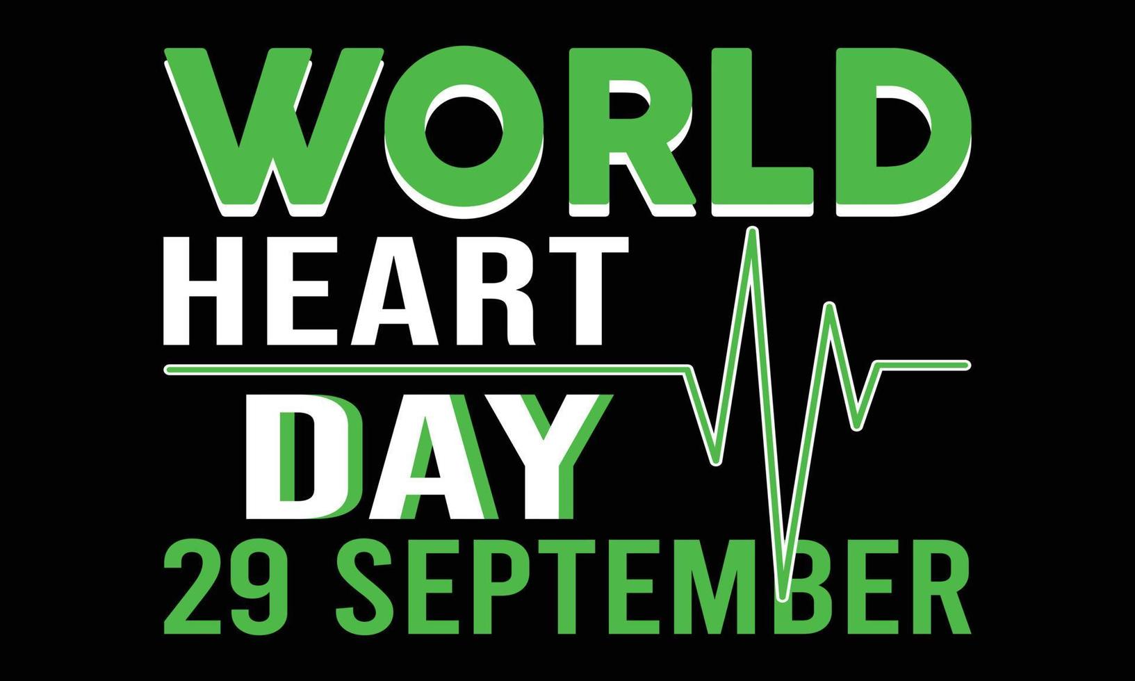 Happy World Heart Day T-shirt Design. vector