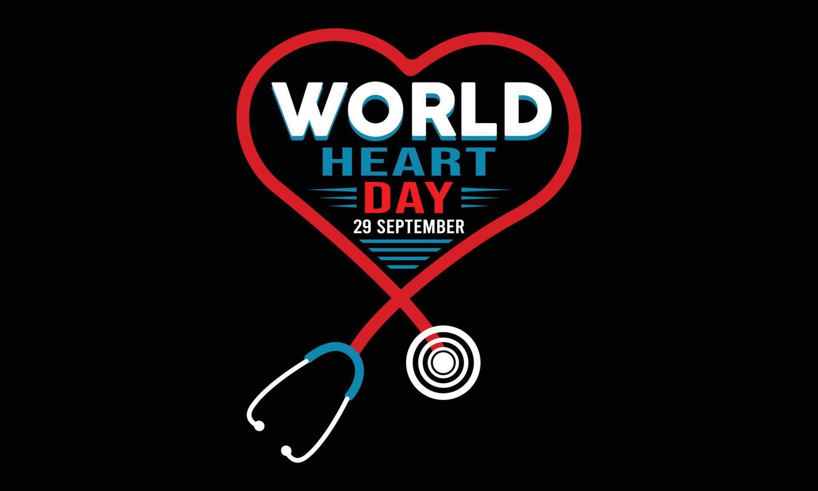 Happy World Heart Day T-shirt Design. vector