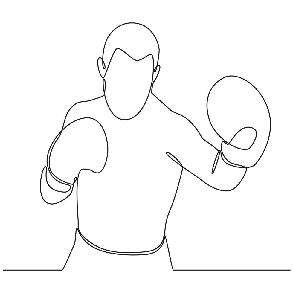 Boxer continuous line drawing vector line art illustration