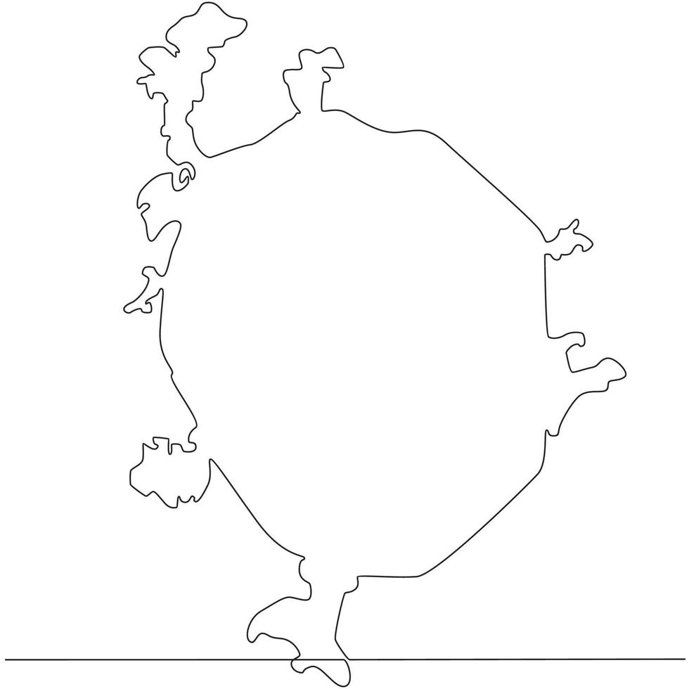 dibujo de línea continua del mapa ciudad de moskow rusia ilustración de arte de línea vectorial vector