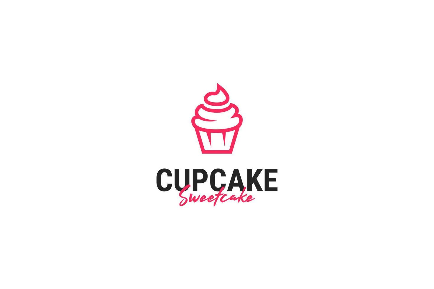 Flat cupcake logo design vector illustration idea