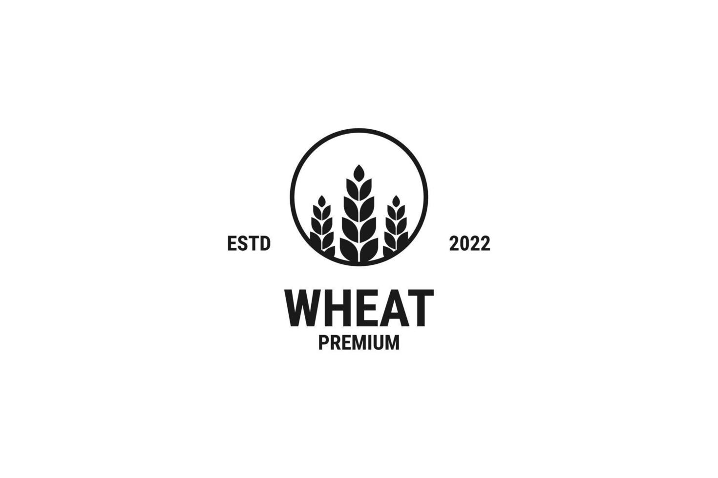 Flat wheats logo design vector template illustration