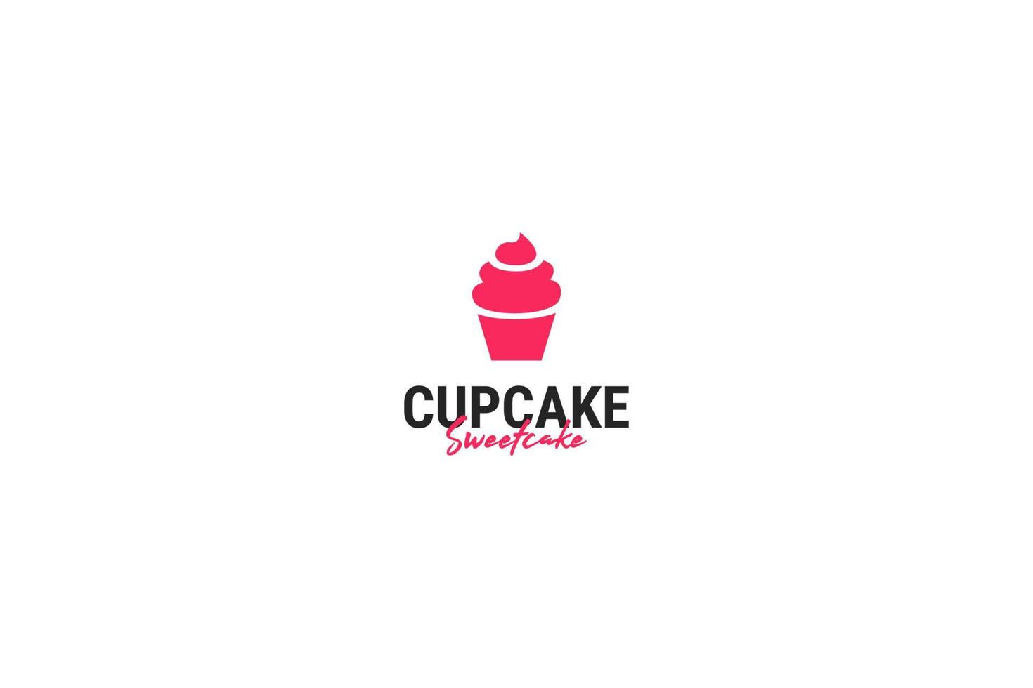 Flat cupcake logo design vector illustration idea