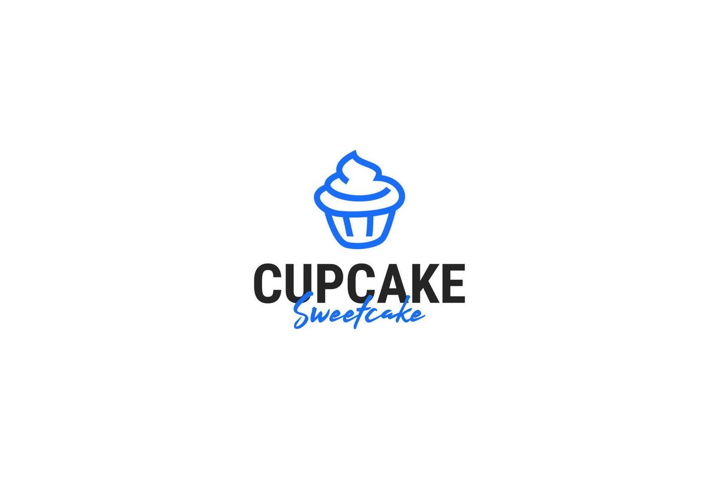 Flat cupcake logo design vector illustration idea