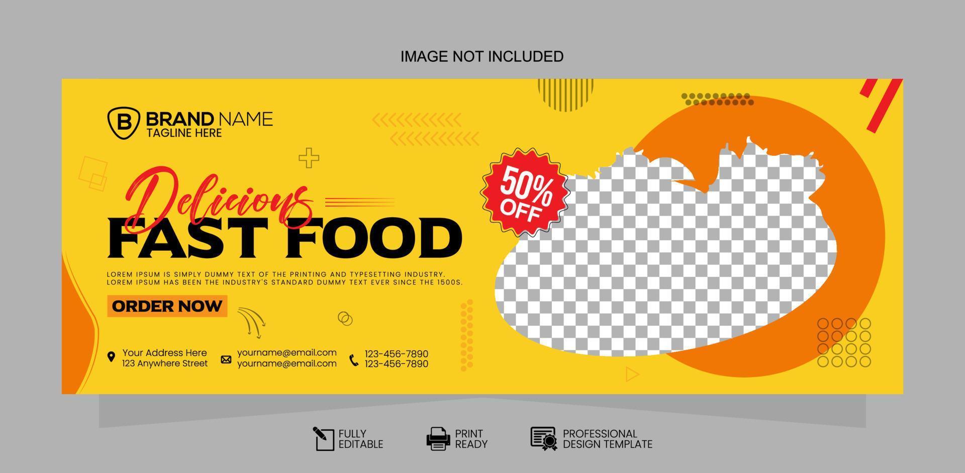 Social Media Fast Food Banner Design Template vector