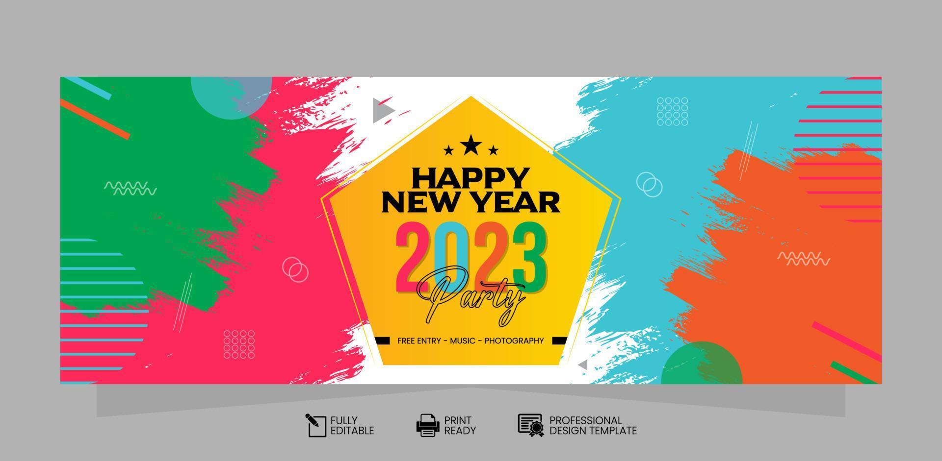 Happy New Year 2023 Background Design Template vector