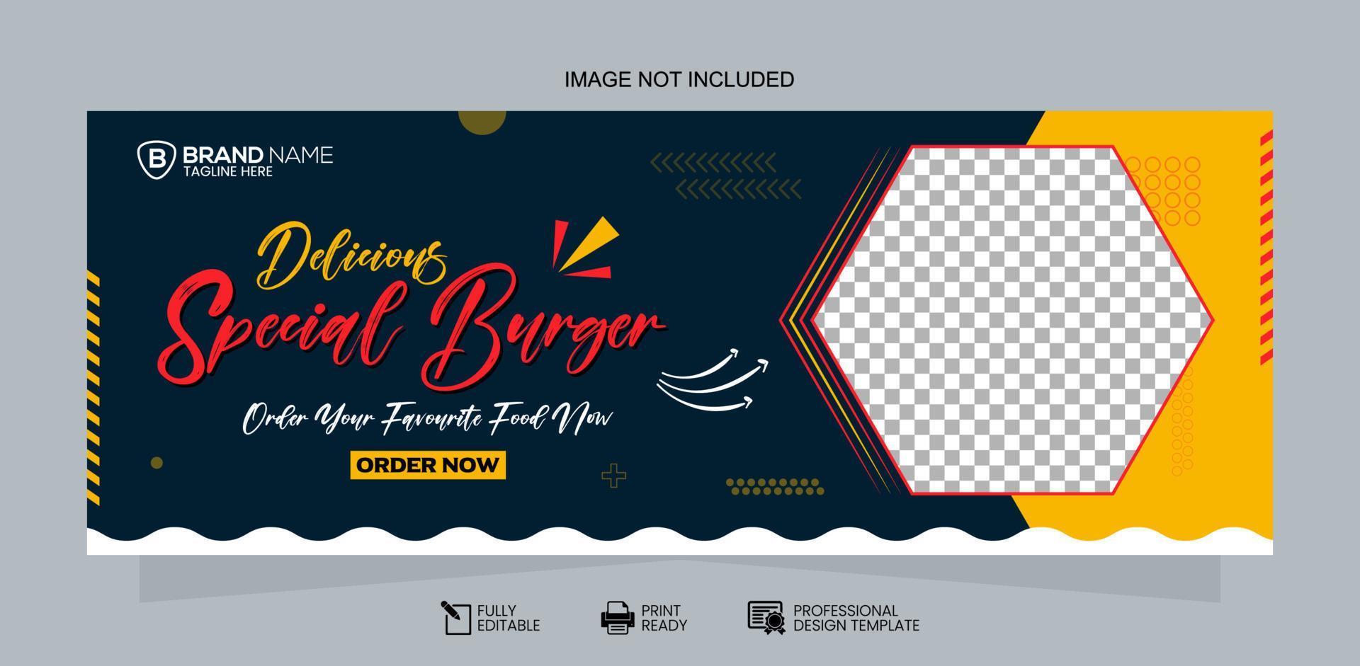 Social Media Fast Food Banner Design Template vector