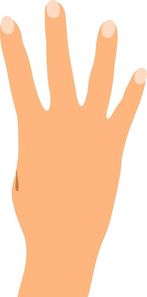 The number of fingers is four. Manual account. Vector illustration of people finger numbers