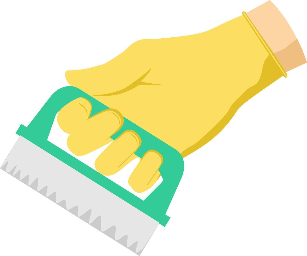 Hand in a glove with a cleaning sponge. Cleaning service icon. Included icons such as laundry, cleaning, wiping, hygiene and more. Washing flat icon vector