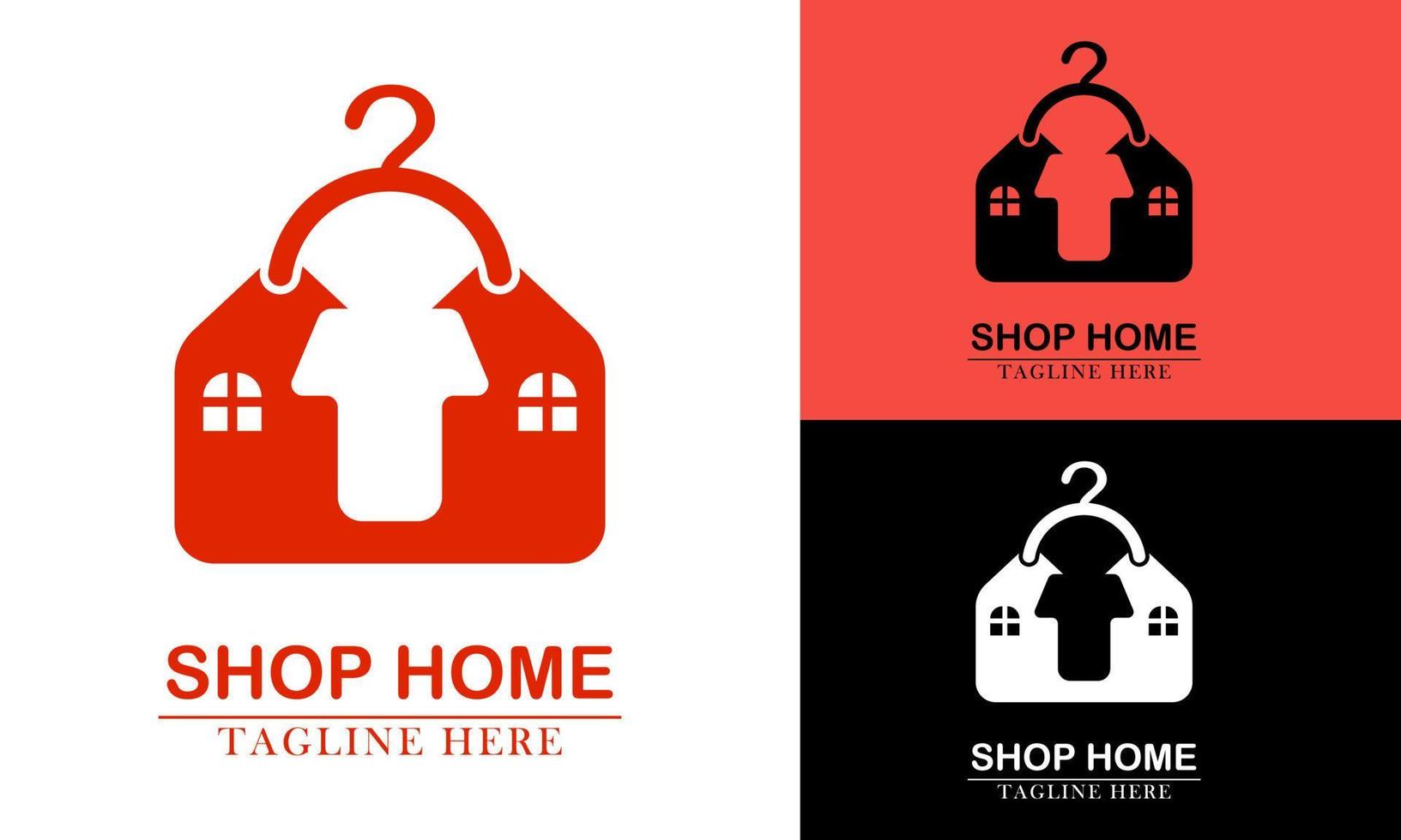 house clothes and clothes hanger icon logo vector