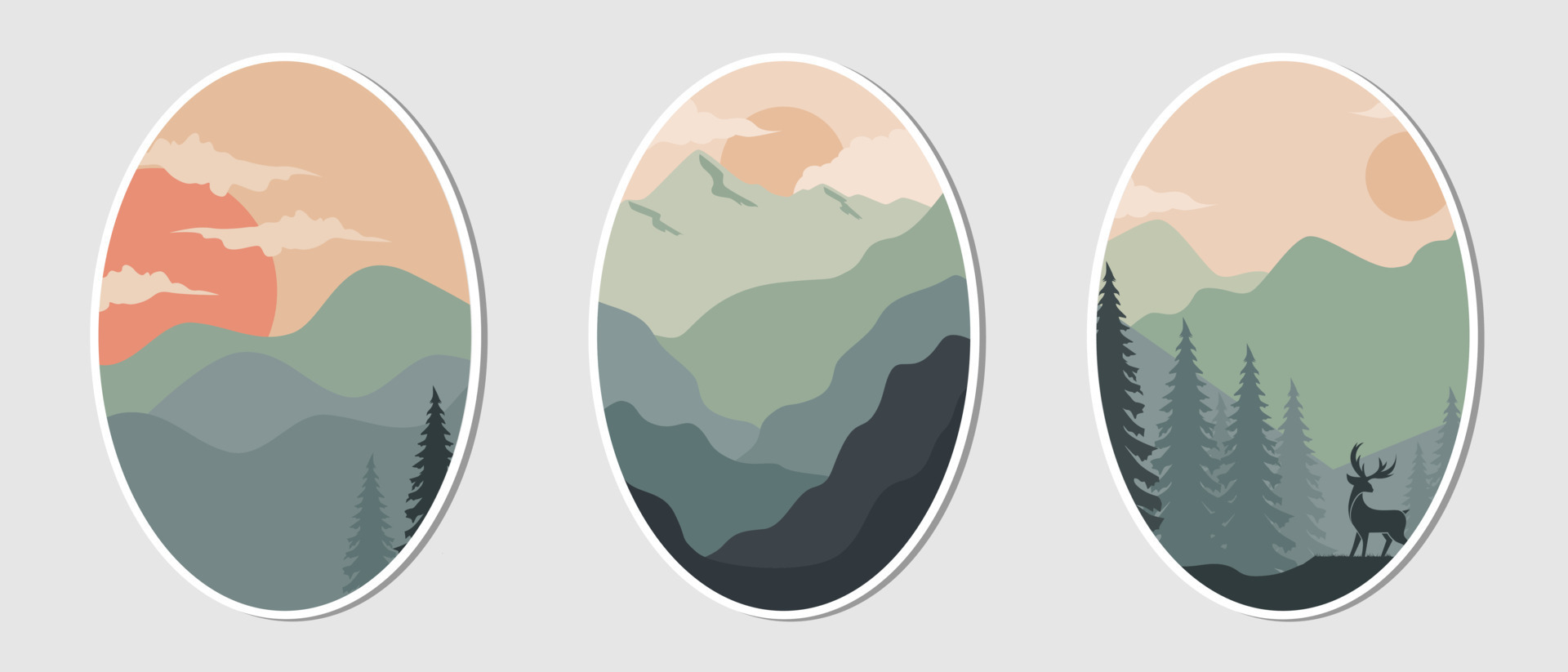 Mountain landscape illustration vector set 14398710 Vector Art at Vecteezy