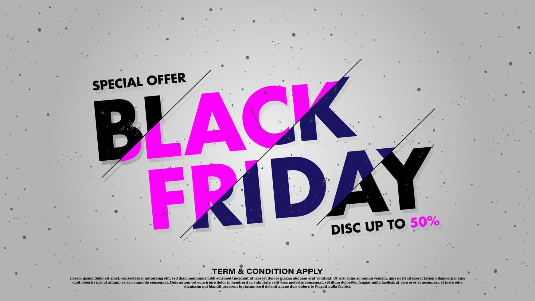 Black friday sale banner. Vector illustration