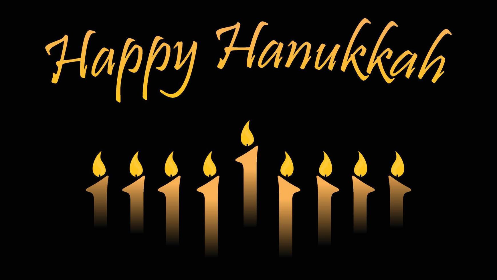 Vector illustration. Happy Hanukkah typography vector design for greeting cards and poster design template celebration. Hanukkah beautiful inscription. Beautiful background with burning candles.