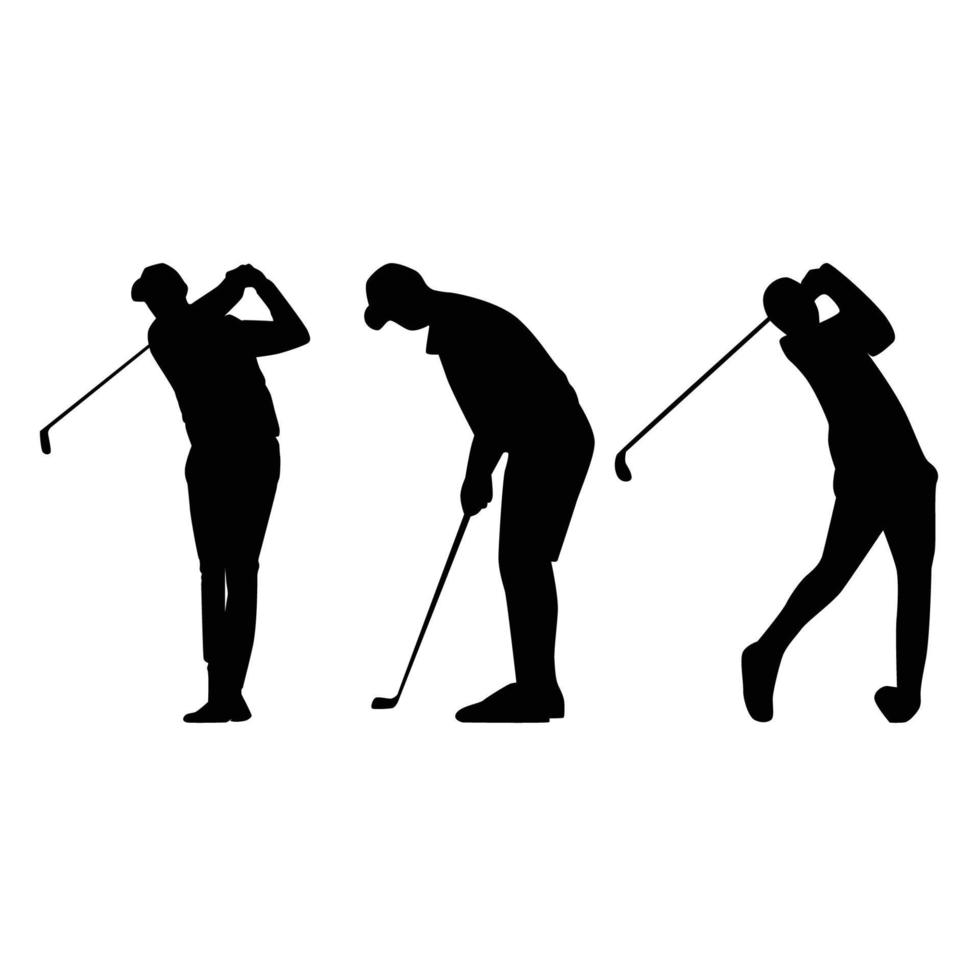 silueta de una ilustración de vector de jugador de golf