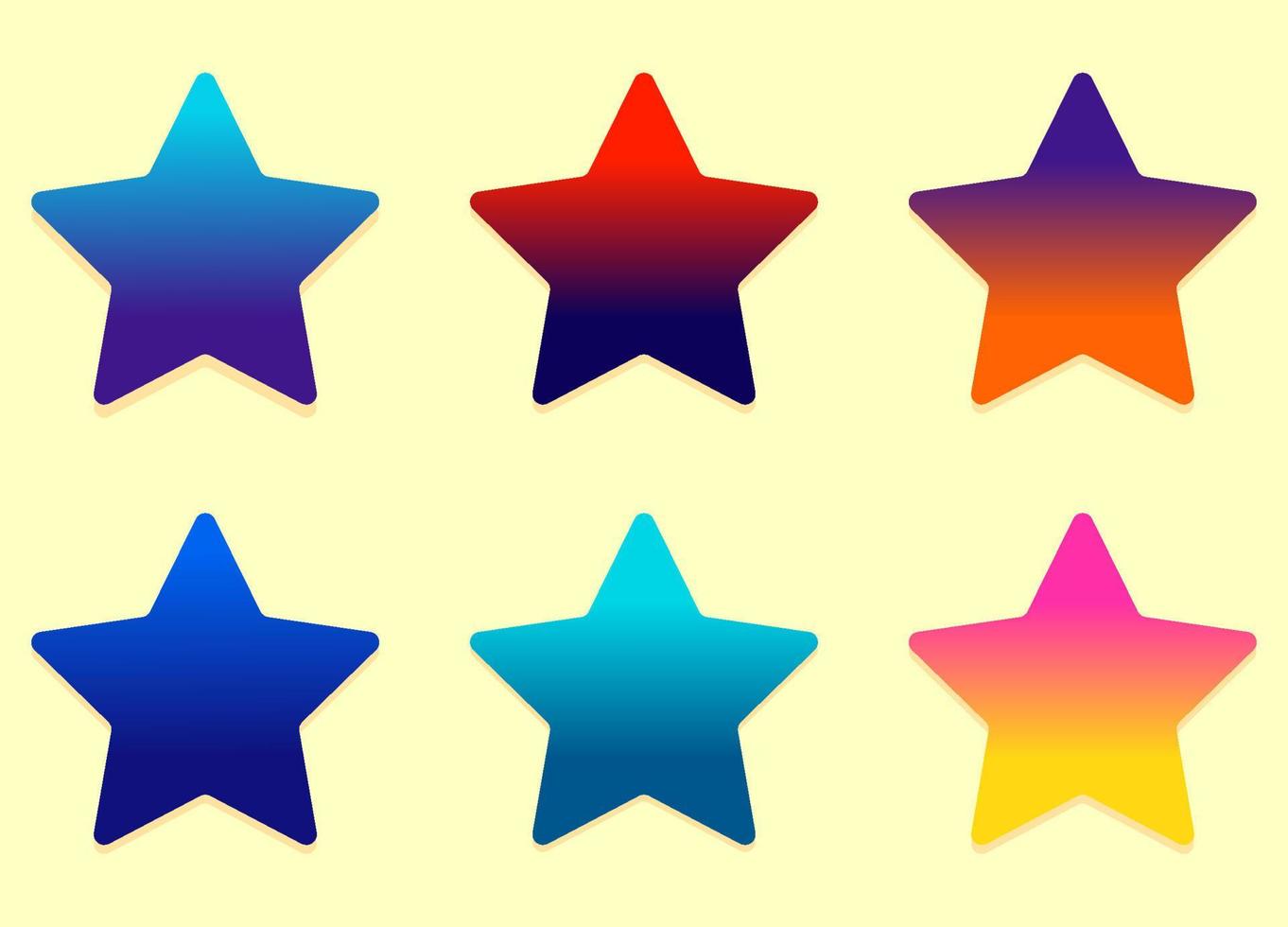 Colorful gradient stars set vector