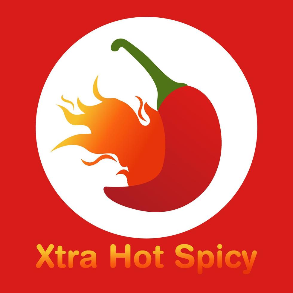 Spicy logo design. Hot chili vector design