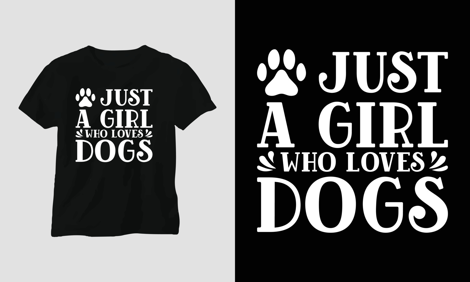 Just a girl who loves dogs Dog quotes Tshirt and apparel design