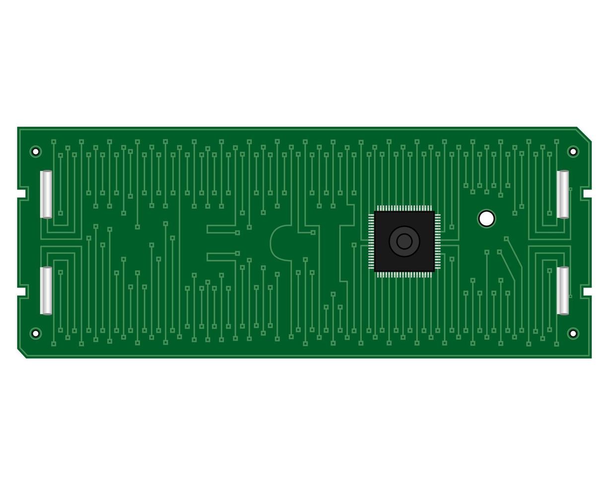 green electronic board for a computer with an inscription vector