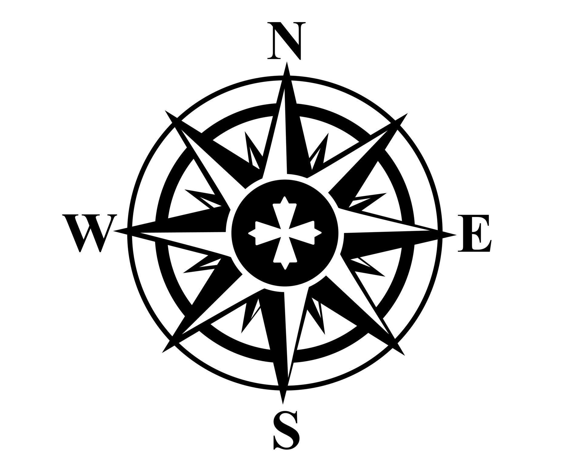mariner's compass on a white background 14398992 Vector Art at Vecteezy