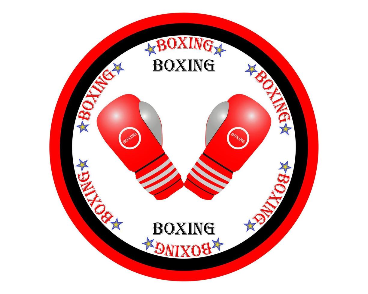 red boxing gloves in a circle inscribed on the white background vector