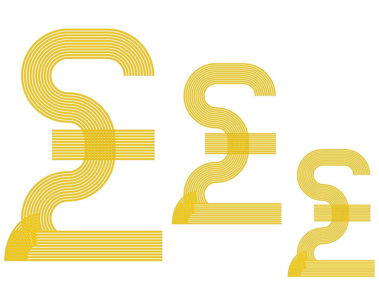 British currency pound sign sterling yellow in color vector