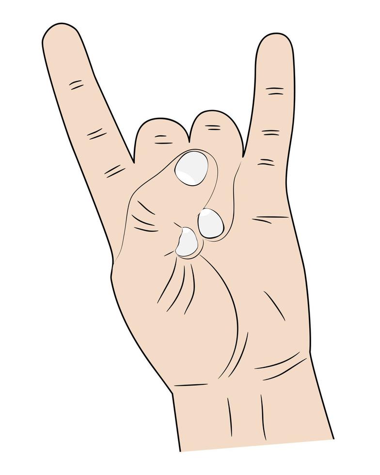 sign hands index finger and pinky fingers raised up vector