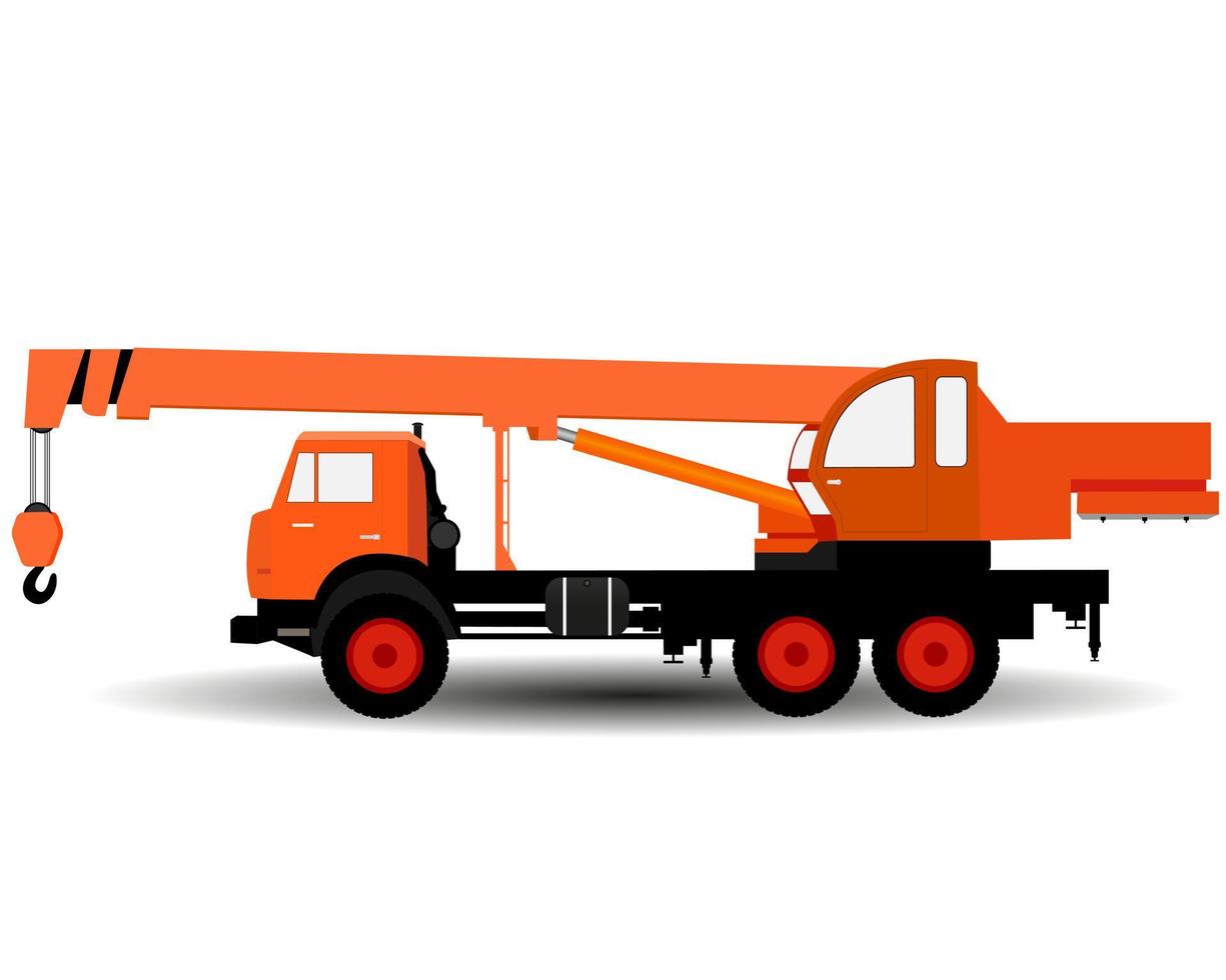 car yellow crane for lifting heavy loads vector